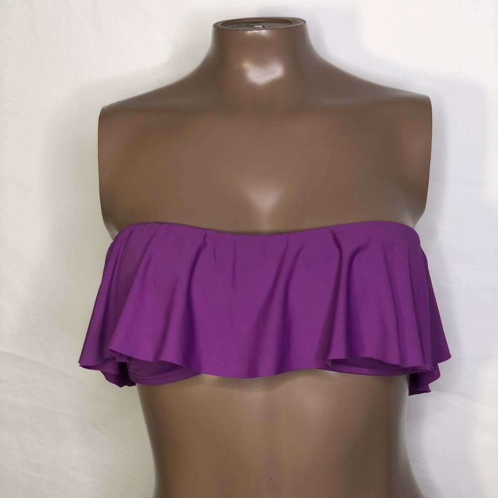 L*Space Lynn Flounce Bandeau Bikini Swim Top